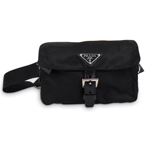 PRADA 2VL004 TESSUTO Nylon Waist Body Bag Nero Black 